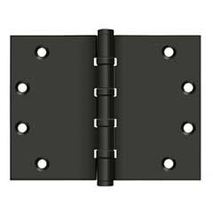 Deltana [DSB4560BB10B] Solid Brass Door Butt Hinge - Wide Throw - Button Tip - Ball Bearing - Square Corner - Oil Rubbed Bronze Finish - Pair - 4 1/2&quot; H x 6&quot; W