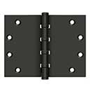 Deltana [DSB4560BB10B] Solid Brass Door Butt Hinge - Wide Throw - Button Tip - Ball Bearing - Square Corner - Oil Rubbed Bronze Finish - Pair - 4 1/2" H x 6" W