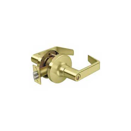 Deltana [CL500FLC-3] Commercial Door Lever - Grade 1 - Entry - Clarendon Lever - Polished Brass Finish