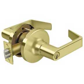 Deltana [CL504FLC-3] Commercial Door Lever - Grade 1 - Storeroom - Clarendon Lever - Polished Brass Finish