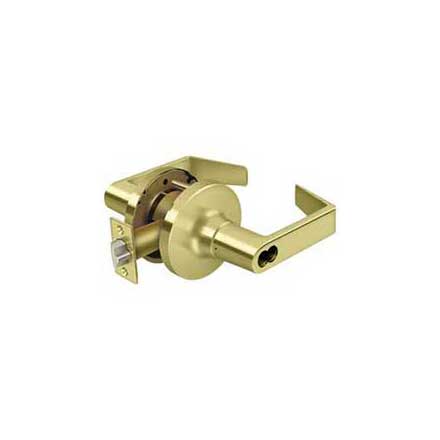 Deltana [CL504FRCNC-3] Commercial Door Lever - Grade 1 - Storeroom - IC Core - Clarendon Lever - Polished Brass Finish