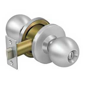 Deltana [CL102EAC-32D] Commercial Stainless Steel Door Knob - Grade 2 - Privacy - Round - Brushed Finish