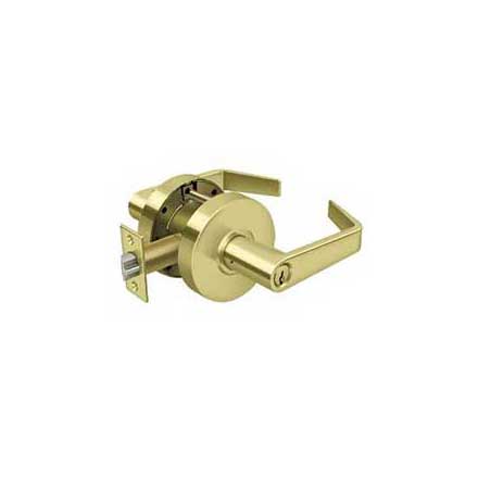 Deltana [CL504EVC-3] Commercial Door Lever - Grade 2 - Storeroom - Clarendon Lever - Polished Brass Finish
