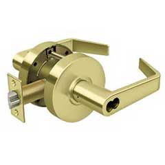Deltana [CL509ECCNC-3] Commercial Door Lever - Grade 2 - Classroom - IC Core - Clarendon Lever - Polished Brass Finish