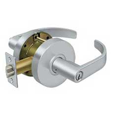 Deltana [CL600EVC-26D] Commercial Door Lever - Grade 2 - Entry - Curved Lever - Brushed Chrome Finish