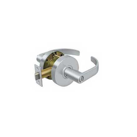 Deltana [CL602EVC-26D] Commercial Door Lever - Grade 2 - Privacy - Curved Lever - Brushed Chrome Finish