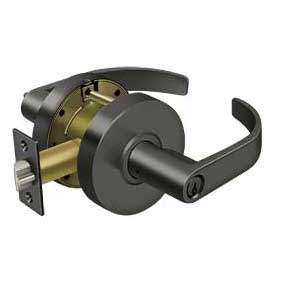 Deltana [CL604EVC-10B] Commercial Door Lever - Grade 2 - Storeroom - Curved Lever - Oil Rubbed Bronze Finish