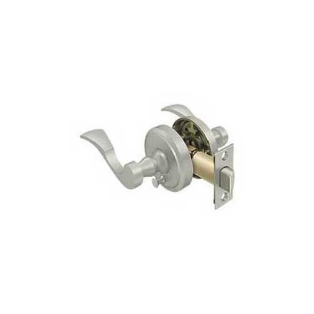 Deltana [PRLLR2U15-RH] Solid Brass Door Lever - Lacovia Series - Privacy - Right Hand - Brushed Nickel Finish