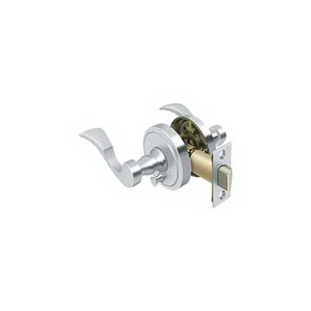 Deltana [PRLLR2U26-RH] Solid Brass Door Lever - Lacovia Series - Privacy - Right Hand - Polished Chrome Finish