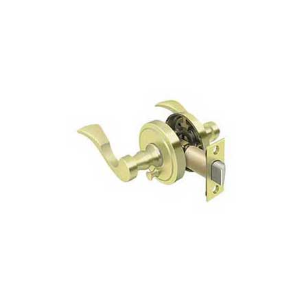 Deltana [PRLLR2U3-RH] Solid Brass Door Lever - Lacovia Series - Privacy - Right Hand - Polished Brass Finish