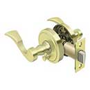 Deltana [PRLLR2U3-RH] Solid Brass Door Lever - Lacovia Series - Privacy - Right Hand - Polished Brass Finish