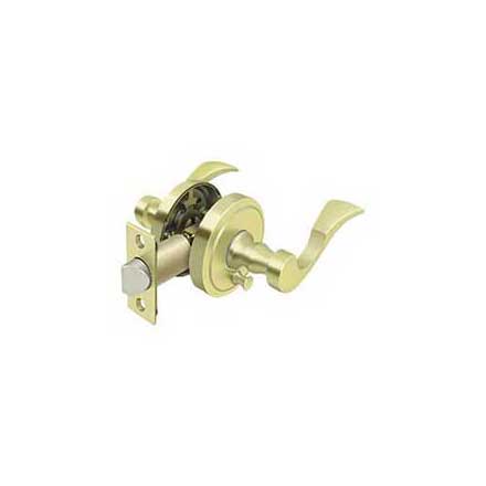 Deltana [PRLLR2U3-LH] Solid Brass Door Lever - Lacovia Series - Privacy - Left Hand - Polished Brass Finish