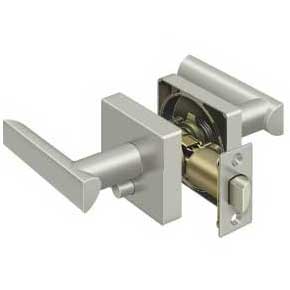 Deltana [ZLLS2U15-RH] Die Cast Zinc Door Lever - Livingston Series - Privacy - Right Hand - Brushed Nickel Finish