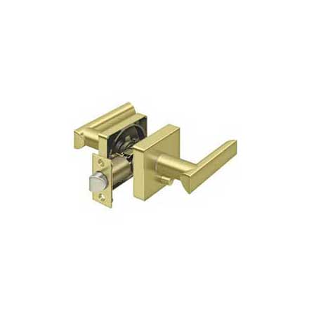 Deltana [ZLLS2U3-LH] Die Cast Zinc Door Lever - Livingston Series - Privacy - Left Hand - Polished Brass Finish