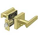 Deltana [ZLLS2U3-LH] Die Cast Zinc Door Lever - Livingston Series - Privacy - Left Hand - Polished Brass Finish