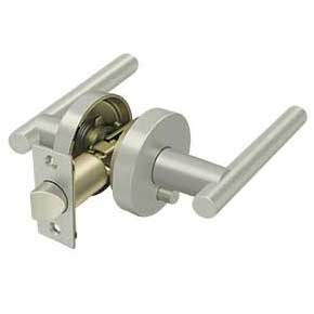Deltana [ZMLR2U15-LH] Die Cast Zinc Door Lever - Mandeville Series - Privacy - Left Hand - Brushed Nickel Finish