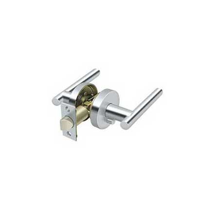 Deltana [ZMLR2U26-LH] Die Cast Zinc Door Lever - Mandeville Series - Privacy - Left Hand - Polished Chrome Finish