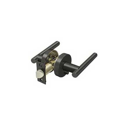 Deltana [ZMLR2U10B-LH] Die Cast Zinc Door Lever - Mandeville Series - Privacy - Left Hand - Oil Rubbed Bronze Finish