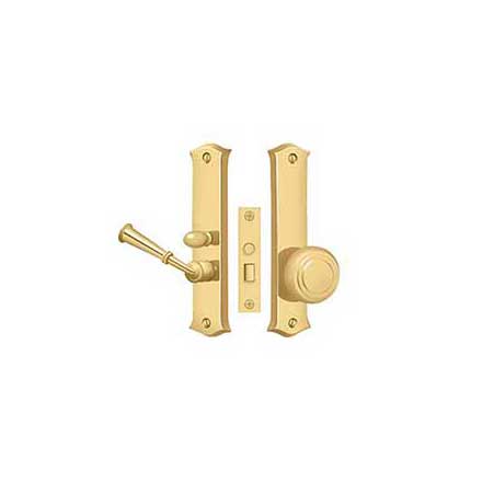 Deltana [SDL688CR003] Solid Brass Storm Door Mortise Latch Set - Classic Plate - Polished Brass (PDV) Finish