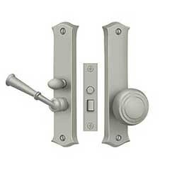 Deltana [SDL688U15] Solid Brass Storm Door Mortise Latch Set - Classic Plate - Brushed Nickel Finish