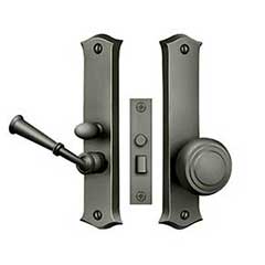 Deltana [SDL688U15A] Solid Brass Storm Door Mortise Latch Set - Classic Plate - Antique Nickel Finish