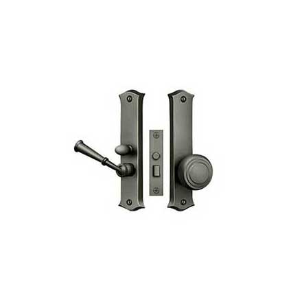 Deltana [SDL688U15A] Solid Brass Storm Door Mortise Latch Set - Classic Plate - Antique Nickel Finish