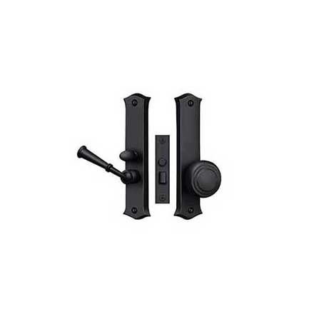 Deltana [SDL688U19] Solid Brass Storm Door Mortise Latch Set - Classic Plate - Paint Black Finish