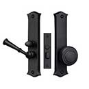 Deltana [SDL688U19] Solid Brass Storm Door Mortise Latch Set - Classic Plate - Paint Black Finish