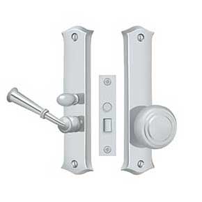 Deltana [SDL688U26] Solid Brass Storm Door Mortise Latch Set - Classic Plate - Polished Chrome Finish