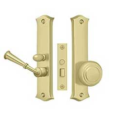 Deltana [SDL688U3] Solid Brass Storm Door Mortise Latch Set - Classic Plate - Polished Brass Finish