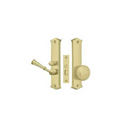 Deltana [SDL688U3] Solid Brass Storm Door Mortise Latch Set - Classic Plate - Polished Brass Finish