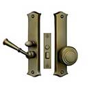 Deltana [SDL688U5] Solid Brass Storm Door Mortise Latch Set - Classic Plate - Antique Brass Finish