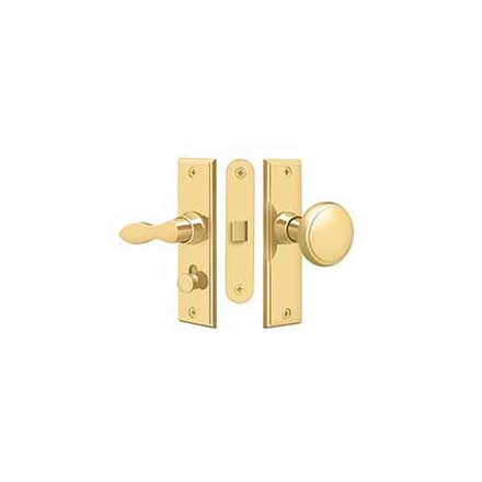 Deltana [SDML334CR003] Solid Brass Storm Door Mortise Latch Set - Square Plate - Polished Brass (PDV) Finish