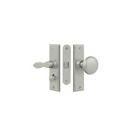 Deltana [SDML334U15] Solid Brass Storm Door Mortise Latch Set - Square Plate - Brushed Nickel Finish