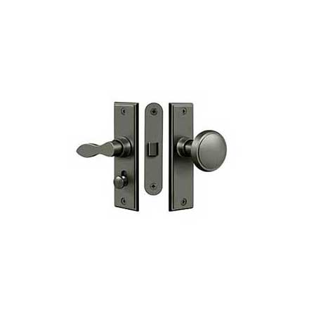 Deltana [SDML334U15A] Solid Brass Storm Door Mortise Latch Set - Square Plate - Antique Nickel Finish