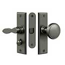 Deltana [SDML334U15A] Solid Brass Storm Door Mortise Latch Set - Square Plate - Antique Nickel Finish