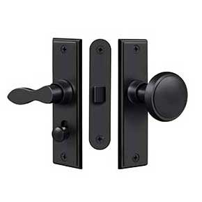 Deltana [SDML334U19] Solid Brass Storm Door Mortise Latch Set - Square Plate - Paint Black Finish
