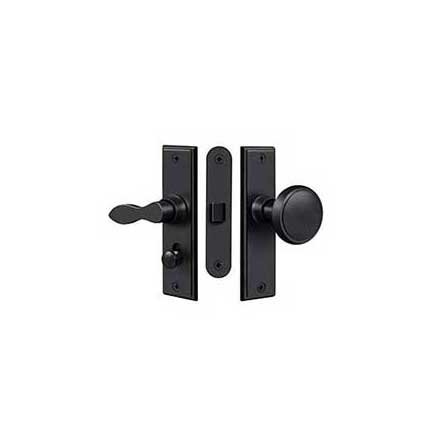 Deltana [SDML334U19] Solid Brass Storm Door Mortise Latch Set - Square Plate - Paint Black Finish