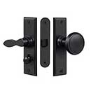 Deltana [SDML334U19] Solid Brass Storm Door Mortise Latch Set - Square Plate - Paint Black Finish