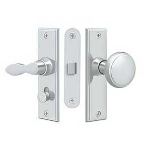 Deltana [SDML334U26] Solid Brass Storm Door Mortise Latch Set - Square Plate - Polished Chrome Finish