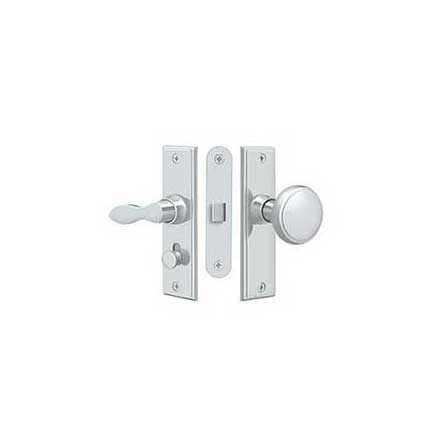 Deltana [SDML334U26] Solid Brass Storm Door Mortise Latch Set - Square Plate - Polished Chrome Finish