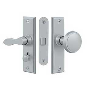 Deltana [SDML334U26D] Solid Brass Storm Door Mortise Latch Set - Square Plate - Brushed Chrome Finish
