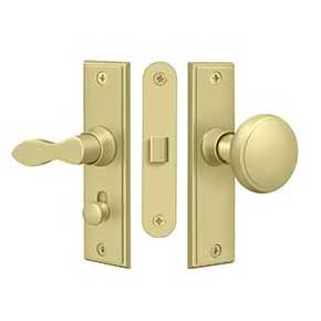 Deltana [SDML334U3] Solid Brass Storm Door Mortise Latch Set - Square Plate - Polished Brass Finish
