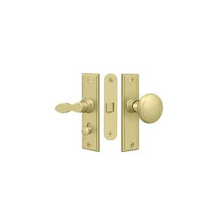 Deltana [SDML334U3] Solid Brass Storm Door Mortise Latch Set - Square Plate - Polished Brass Finish