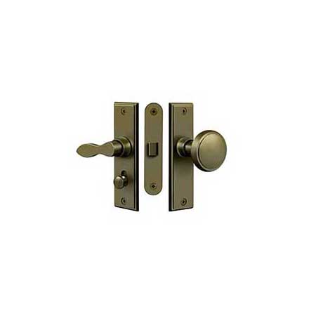 Deltana [SDML334U5] Solid Brass Storm Door Mortise Latch Set - Square Plate - Antique Brass Finish