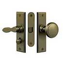 Deltana [SDML334U5] Solid Brass Storm Door Mortise Latch Set - Square Plate - Antique Brass Finish