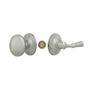 Deltana [SDL980U15] Solid Brass Storm Door Tubular Latch Set - Round Plate - Brushed Nickel Finish