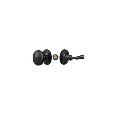Deltana [SDL980U19] Solid Brass Storm Door Tubular Latch Set - Round Plate - Paint Black Finish