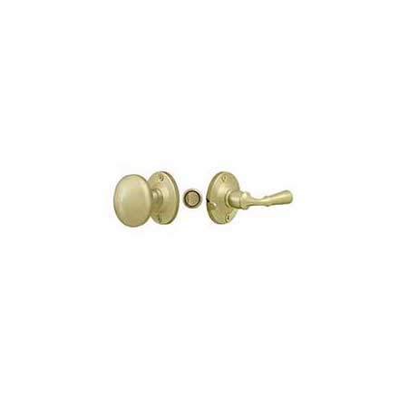 Deltana [SDL980U3-UNL] Solid Brass Storm Door Tubular Latch Set - Round Plate - Polished Brass (Unlacquered) Finish
