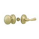 Deltana [SDL980U3-UNL] Solid Brass Storm Door Tubular Latch Set - Round Plate - Polished Brass (Unlacquered) Finish